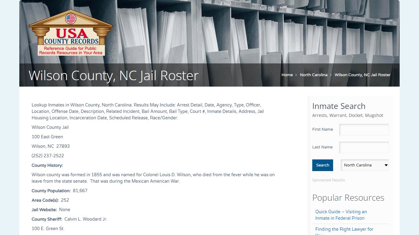 Wilson County, NC Jail Roster | Name Search